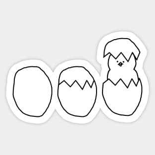 Easter Eggs with a Baby Chick Outline Sticker
